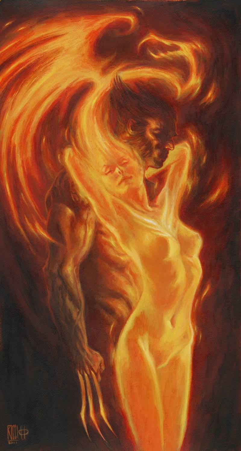 Мужчина и женщина в огне